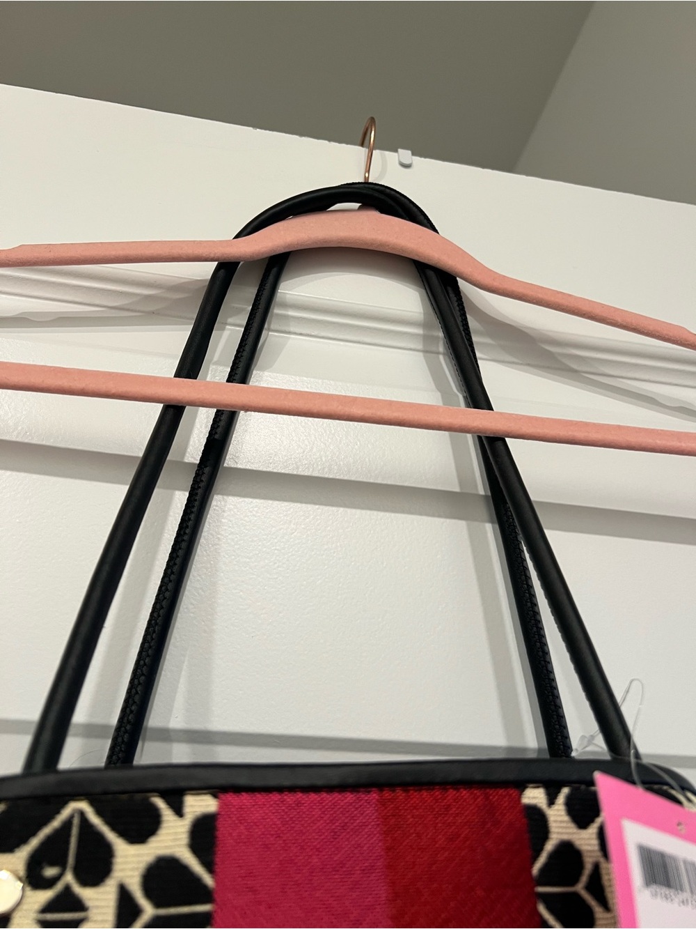 kate spade (Rare) Black & Cream spade floral Tote with Red Center Stripe - Picture 7 of 16